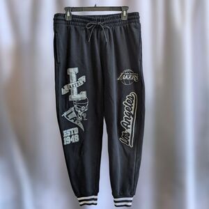 Men's Sweatpants Charcoal Gray, NBA LA Lakers Ultra Game Joggers- Size Large